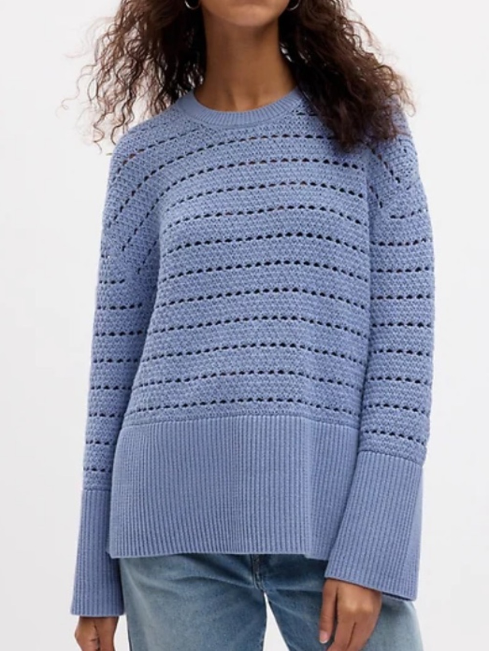 Gap split Hem crochet sweater.